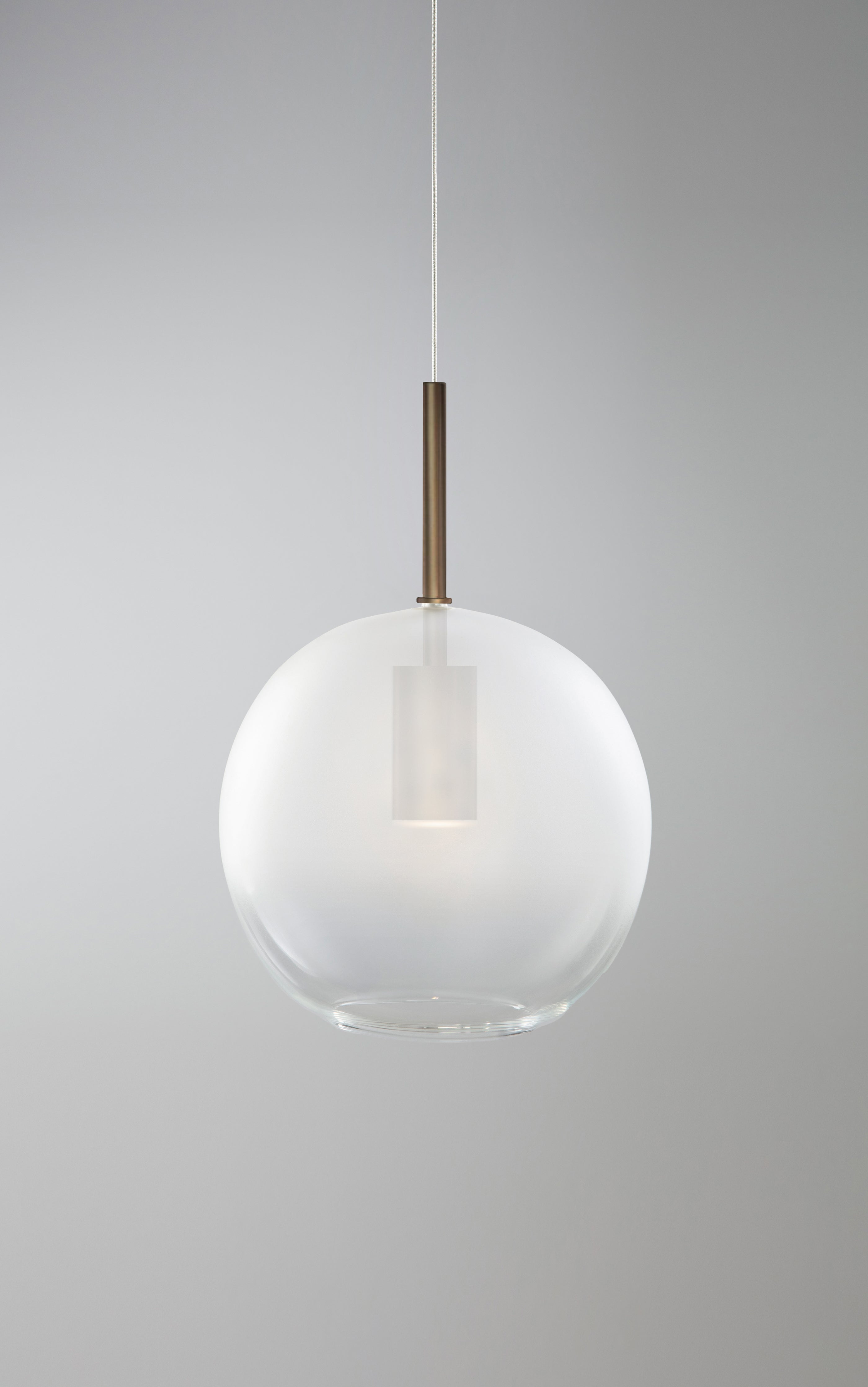 Blow Frosted Suspension - Downlight - Large - Bronze