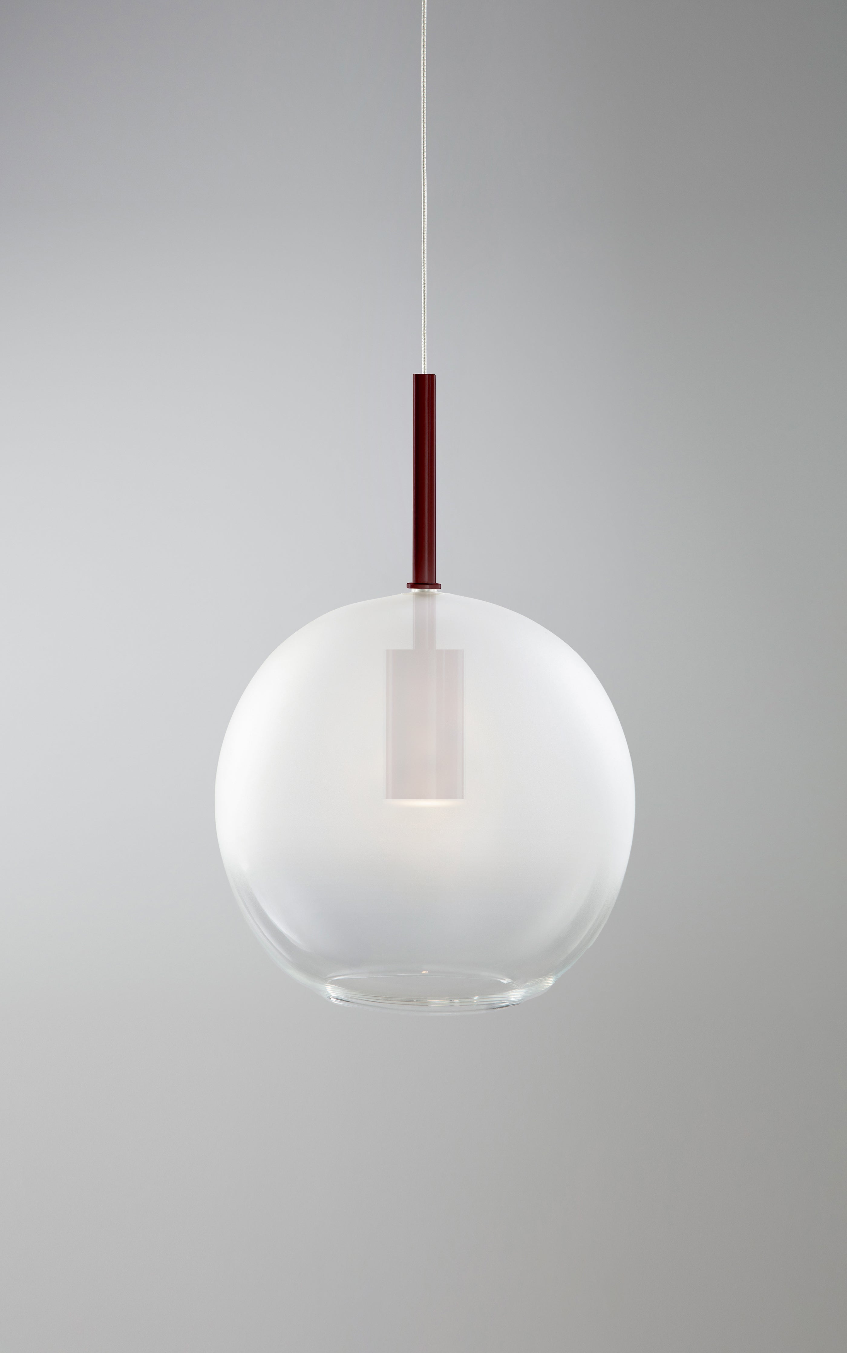 Blow Frosted Suspension - Downlight - Large - Burgundy