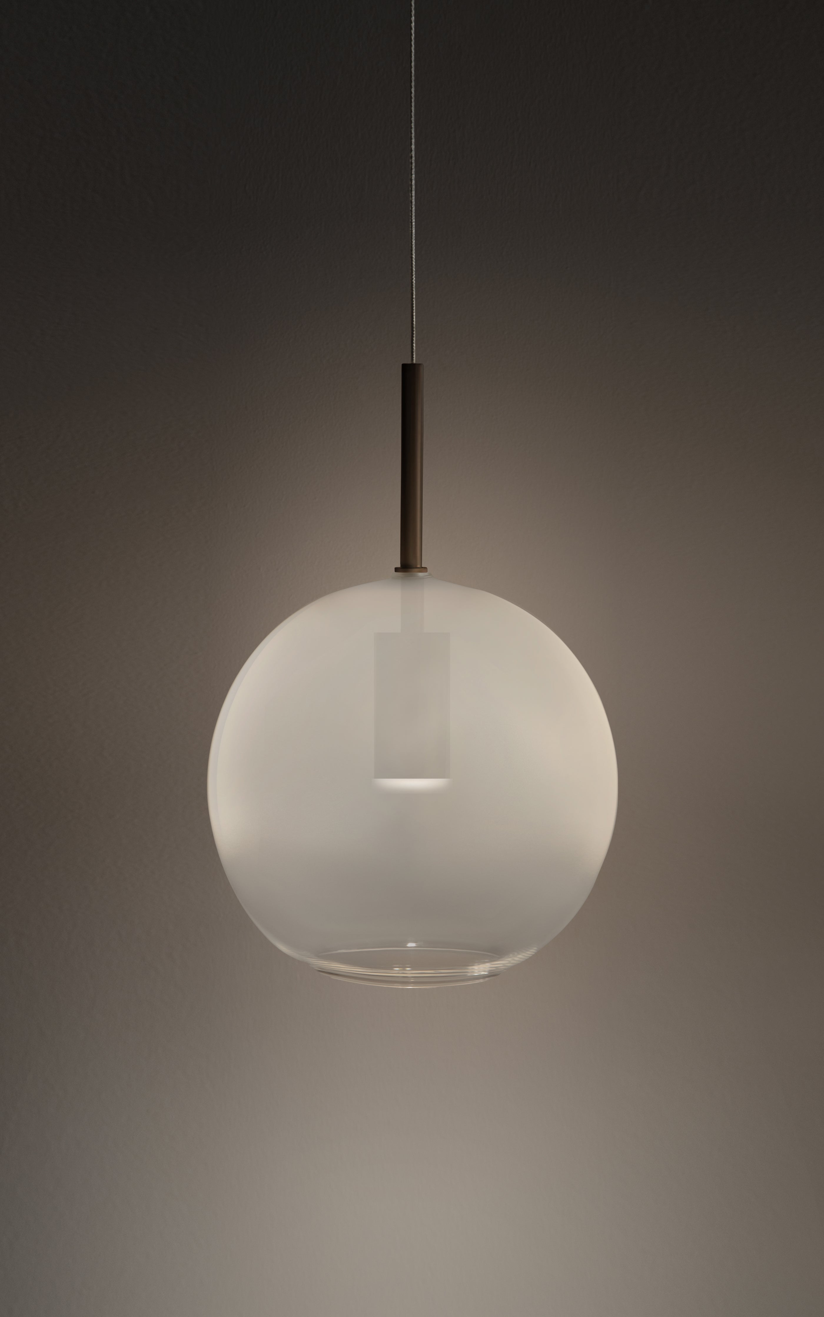 Blow Frosted Suspension - Downlight - Large - Bronze